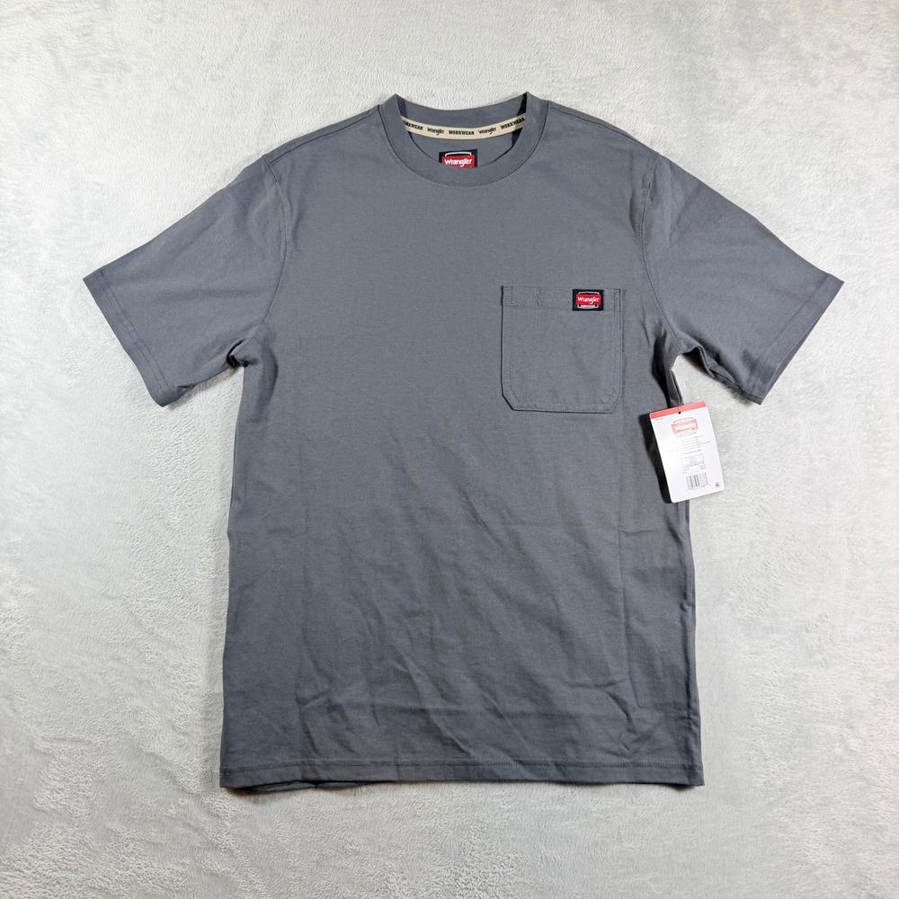 Wrangler Mens Heavyweight Pocket Tee Charcoal Size S Short Sleeve NWT
